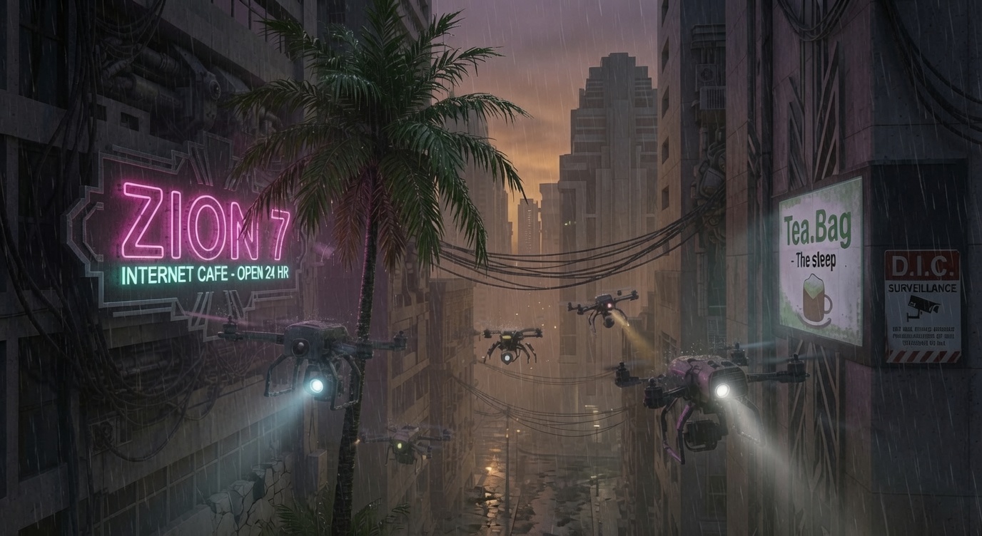 Neon Corridor Drones